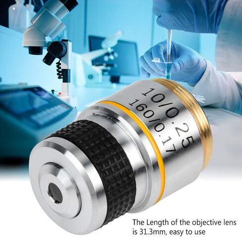 Pilipane 10X 185 Biological Microscope Achromatic Objectives Lens 160/0 17, Biological Microscope Lens, for Use on Microscopes Replacement in Saudi Arabia