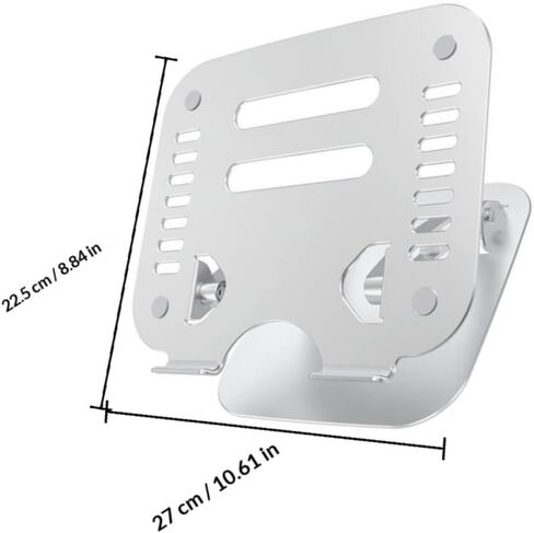 TEHAUX Aluminum Alloy Laptop Stand Foldable Adjustable Height Desktop Cooling Rack Portable Computer Holder for Office and Home Use Silver in Saudi Arabia
