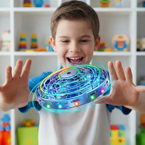 Mini Drone for Kids,Hand Operated UFO Toy,Hover Boomerang Ball with LED,Child-Safe Design UFO Drone,Easy Indoor Outdoor Flying Toys,Flying Orb Ball Drone for Kids 6-8-12 Boys Girls,Cool Christmas Birthday Gift (Purple) in Saudi Arabia