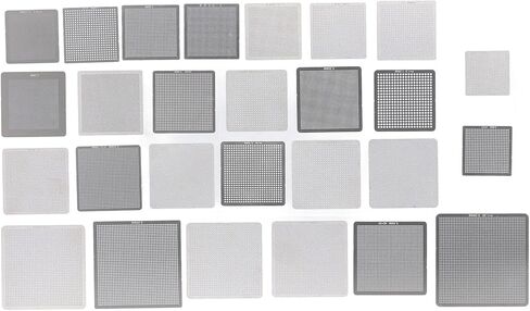 Oumefar 27PCS BGA Reballing Stencils Kit, 304 Stainless Steel Welding Rework Template Mesh Set for Laptop Motherboard Repair in Saudi Arabia
