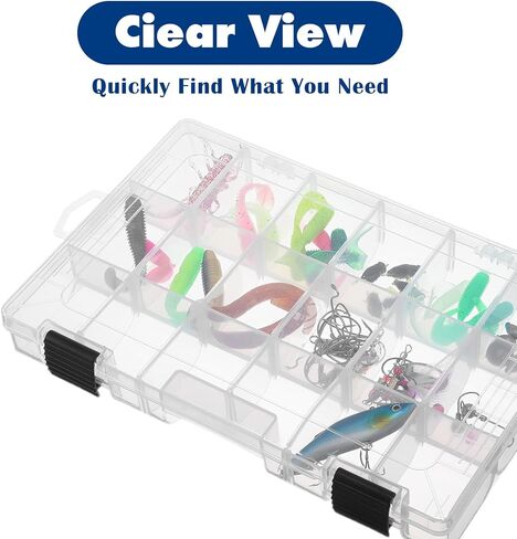 4 Pcs 3600 Tackle Trays, Plastic Storage Organizer Box with Removable Dividers - Tackle Boxes - Fishing Tackle Storage, 18 Grids in Saudi Arabia