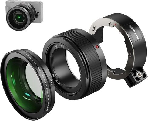 NEEWER Wide Angle Lens Compatible with Canon G7X Mark III Camera, 2 in 1 18mm HD Wide Angle & 10x Macro Additional Lens with Extension Tube, Bayonet Mount Lens Adapter, Cleaning Cloth in Saudi Arabia