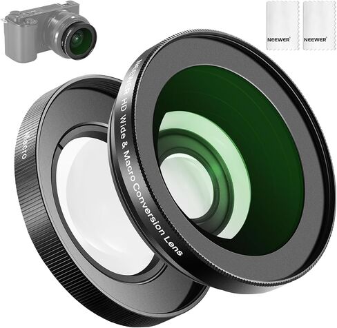NEEWER Wide Angle Lens Compatible with Canon G7X Mark III Camera, 2 in 1 18mm HD Wide Angle & 10x Macro Additional Lens with Extension Tube, Bayonet Mount Lens Adapter, Cleaning Cloth in Saudi Arabia
