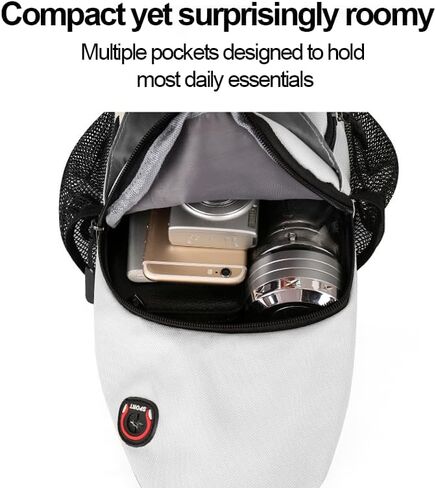 Crossbody Bags for Women, Lightweight Multi-Way Sling Backpack with Headphone Jack, for Daily Travel, Hiking & Gym, Black in Saudi Arabia