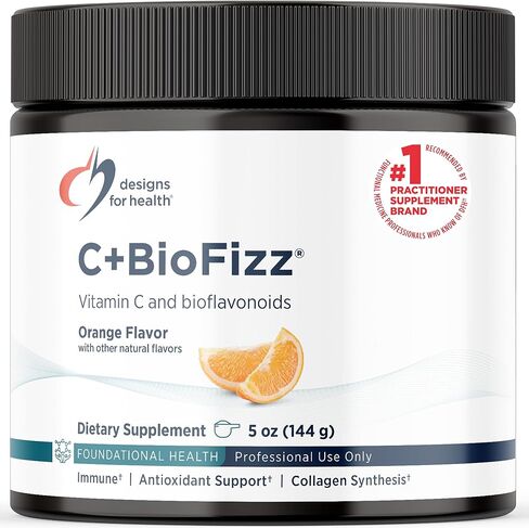 تصاميم للصحة C+BioFizz Fizzy فيتامين C مسحوق مشروب فيتامين C عالي الفعالية مع بيوفلافونويد - دعم المناعة + مضادات الأكسدة مزيج مشروب مسحوق فيتامين - نباتي (36 حصة / 144 جم) in Saudi Arabia