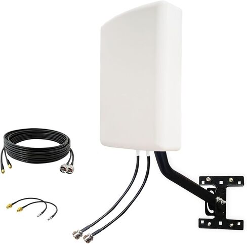 هوائي راوتر 2x2 MIMO 4G LTE 5G لـ Tmobile Verizon AT&T، هوائي خلوي خارجي SMA TS9 5G للنقاط الساخنة الخلوية/جهاز التوجيه، 600-6000 ميجا هرتز 10dBi كابل/قطب 10 أمتار (مجموعة) in Kuwait