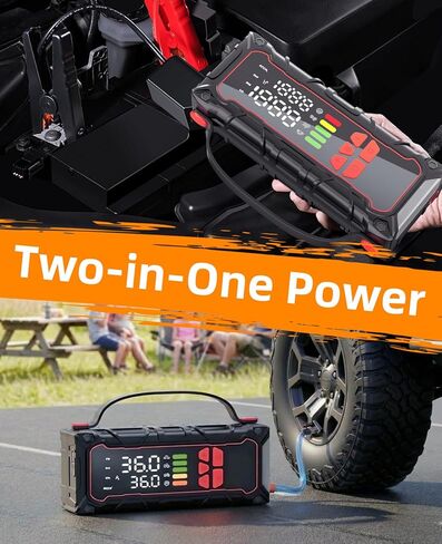 Battery Jumper Starter Portable, 5000A Jump Starter with Air Compressor(7.0L Gas/ 6.0L Diesel) with 160PSI Tire Inflator, 12V Jumper Box Car Battery Jump Starter, Valentine Gifts in Saudi Arabia