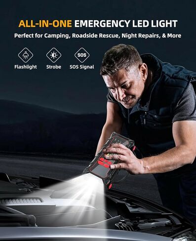 Battery Jumper Starter Portable, 5000A Jump Starter with Air Compressor(7.0L Gas/ 6.0L Diesel) with 160PSI Tire Inflator, 12V Jumper Box Car Battery Jump Starter, Valentine Gifts in Saudi Arabia