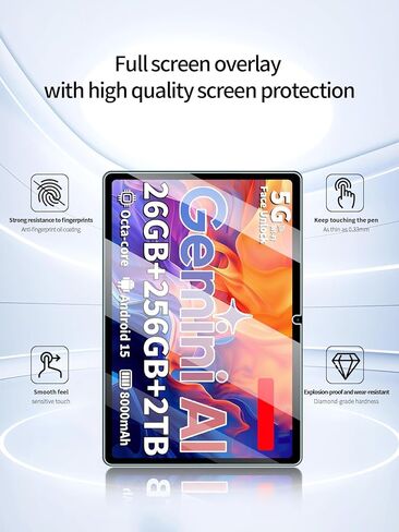 واقي شاشة لجهاز Relndoo P60 Android 15 مقاس 10.1 بوصة، مضاد للخدش 9H حساس للمس، حواف مستديرة 2.5D خالية من الفقاعات، سهل التركيب، عبوتان. in Kuwait
