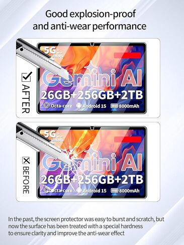 واقي شاشة لجهاز Relndoo P60 Android 15 مقاس 10.1 بوصة، مضاد للخدش 9H حساس للمس، حواف مستديرة 2.5D خالية من الفقاعات، سهل التركيب، عبوتان. in Kuwait