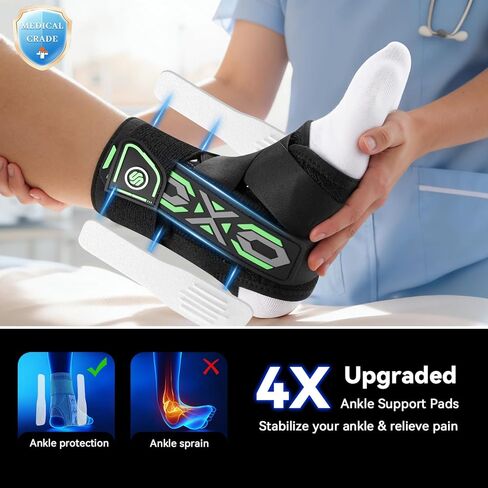 Upgraded Ankle Brace for Sprained Ankle [Stronger Support & Ultra Breathable] Ankle Support with Side Stabilizing Pads, Adjustable Quick Lace Up Ankle Stabilizer for Injury Recovery, Sports, Men&Women in Saudi Arabia