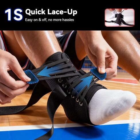 Upgraded Ankle Brace for Sprained Ankle [Stronger Support & Ultra Breathable] Ankle Support with Side Stabilizing Pads, Adjustable Quick Lace Up Ankle Stabilizer for Injury Recovery, Sports, Men&Women in Saudi Arabia