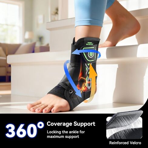 Upgraded Ankle Brace for Sprained Ankle [Stronger Support & Ultra Breathable] Ankle Support with Side Stabilizing Pads, Adjustable Quick Lace Up Ankle Stabilizer for Injury Recovery, Sports, Men&Women in Saudi Arabia