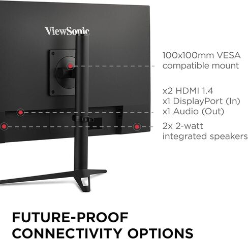شاشة الألعاب ViewSonic VX2728J مقاس 27 بوصة بدقة 1080 بكسل IPS مع 180 هرتز، و0.5 مللي ثانية، وFreeSync Premium، ومتوافقة مع NVIDIA G-Sync، وبيئة عمل متقدمة، ومدخلات HDMI وDisplayPort (متجددة) in Kuwait