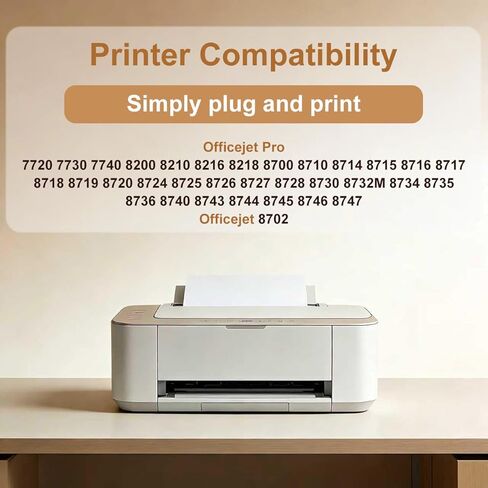 952XL Ink Cartridges Compatible For HP 952 XL Ink Cartridges Combo Pack Ink 952 xl Work with HP OfficeJet Pro 7740 8710 8715 8715 8725 8730 8720 8702 8732M 8736 8743 Printer black C/M/Y ink(4 Pack) in Kuwait