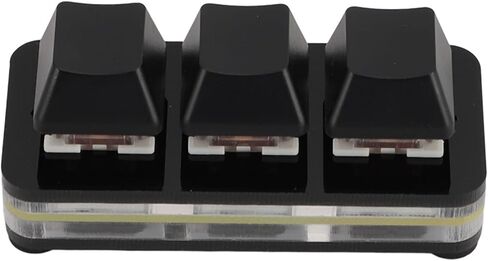 لوحة مفاتيح Brnoo Mini، لوحة مفاتيح صغيرة RGB مخصصة قابلة للبرمجة مع مفتاح أحمر 3 مفاتيح لوحة مفاتيح صغيرة USB لوحة مفاتيح ميكانيكية للألعاب للعمل المكتبي (أسود) in Kuwait