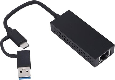 USB C to Ethernet Adapter, 2.5 Gbps 2-in-1 USB Type C Dual Port to RJ45 Wired External Network Converter Aluminum Case for Laptop in Kuwait