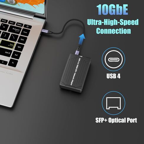 GLOTRENDS ST7464 USB4 to 10GbE SFP+ Network Adapter for NAS/PC/Mac, Compatible with Thunderbolt 5/4/3, Support macOS/Linux (Not Windows) in Saudi Arabia