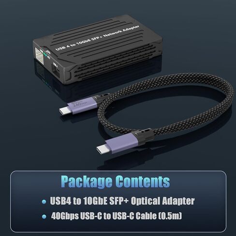 GLOTRENDS ST7464 USB4 to 10GbE SFP+ Network Adapter for NAS/PC/Mac, Compatible with Thunderbolt 5/4/3, Support macOS/Linux (Not Windows) in Saudi Arabia
