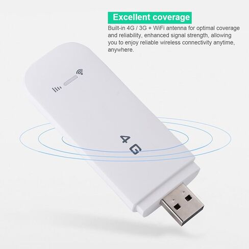 Yoidesu 4G LTE USB Wireless Network Adapter, Travel Mini WiFi Hotspot Support 10 WiFi Users, High Speed Mini Router, Modem Stick for Travel Long Distance in Saudi Arabia