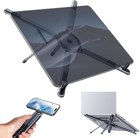 Portable Travel Tablet/Phone/Laptop Stand, Adjustable Laptop Riser for Desk, Foldable Magnetic Phone Holder, Compatible with iPad, MacBook, iPhone (4.7-15.6'') in Saudi Arabia