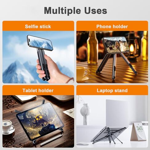 Portable Travel Tablet/Phone/Laptop Stand, Adjustable Laptop Riser for Desk, Foldable Magnetic Phone Holder, Compatible with iPad, MacBook, iPhone (4.7-15.6'') in Saudi Arabia