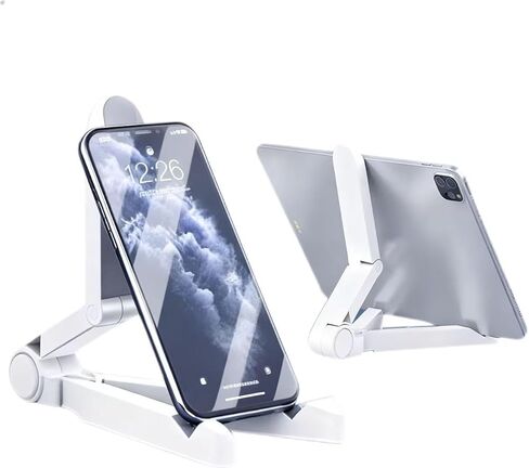 Foldable Phone Dock -Adjustable Tablet Stand Holder, 360°Rotating Desktop Tablet Mount, for 4-15.9" Tablets, Such as iPad Pro 11, 12.9 Air Mini, Tabs, Kindle, iPhone Air 17 Pro Max, White in Saudi Arabia