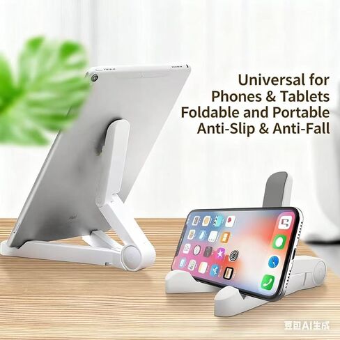 Foldable Phone Dock -Adjustable Tablet Stand Holder, 360°Rotating Desktop Tablet Mount, for 4-15.9" Tablets, Such as iPad Pro 11, 12.9 Air Mini, Tabs, Kindle, iPhone Air 17 Pro Max, White in Saudi Arabia