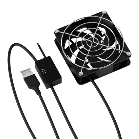 مروحة تبريد ترموستات طاقة USB مقاس 8 سم مع 3 سرعات تبدأ تلقائيًا للإلكترونيات مثل أجهزة التوجيه ووحدات التحكم الضعيفة في صندوق التبريد الحالي in Kuwait