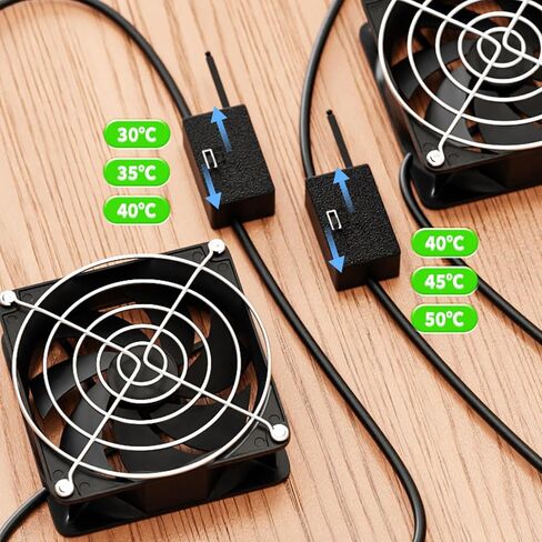 مروحة تبريد ترموستات طاقة USB مقاس 8 سم مع 3 سرعات تبدأ تلقائيًا للإلكترونيات مثل أجهزة التوجيه ووحدات التحكم الضعيفة في صندوق التبريد الحالي in Kuwait