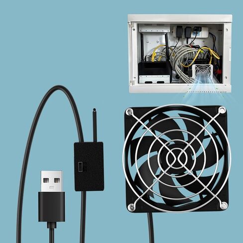 مروحة تبريد ترموستات طاقة USB مقاس 8 سم مع 3 سرعات تبدأ تلقائيًا للإلكترونيات مثل أجهزة التوجيه ووحدات التحكم الضعيفة في صندوق التبريد الحالي in Kuwait