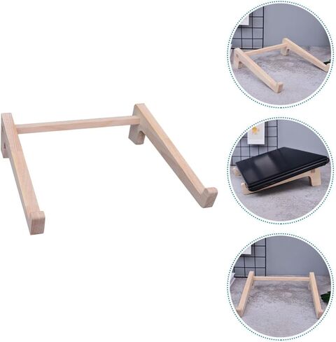 TEHAUX Wood Laptop Stand for Desk 14.8-17.6 Inch Adjustable Rubberwood Laptop Riser Portable Tablet Holder Cooling Support for Home Office Use in Saudi Arabia