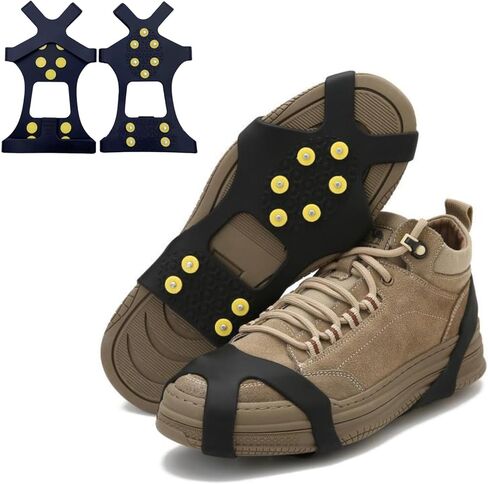 Ice Cleats Snow Traction Cleats Crampons for Shoe/Boots Non-Slip Overshoe for Walking on Snow/Ice Rubber Walking Cleats Anti Slip Crampons in Saudi Arabia