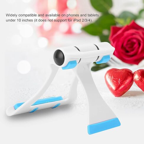 Cyrank Cell Phone Stand, Foldable Tablet Stand 150 Degree Adjustable Angle Desktop Stand Holder Phone Holder for Desk Handsfree Desktop Bracket Phone Stand for Recording Office Desk Accessories(Blue) in Saudi Arabia