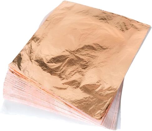 Copper Leaf Sheets, 6.3 x 6.3 inches, 100 Pieces, for DIY Art Projects and Crafting（100） in Saudi Arabia