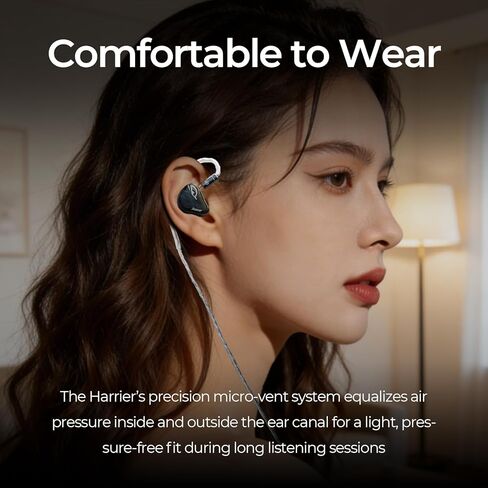HiFiGo Juzear Harrier IEM Squiglink-Tuned 9 Driver Hybrid 1DD 6BA 2Planar in Ear Monitor Natural Tiger's Eye Panel and 4.4mm/3.5mm Cable for HiFi Audiophile (Blue) in Saudi Arabia