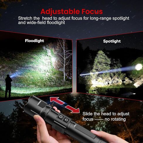 Flashlight 20000 High Lumens Rechargeable - 2 Pack 30W Super Bright LED Flash Light | 24H Long Lasting & 5000ft Beam USB C High Powered Handheld Police Flashlight for Home/Camping/Hiking/Emergency in Saudi Arabia