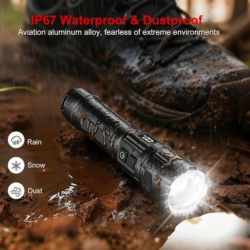 Flashlight 20000 High Lumens Rechargeable - 2 Pack 30W Super Bright LED Flash Light | 24H Long Lasting & 5000ft Beam USB C High Powered Handheld Police Flashlight for Home/Camping/Hiking/Emergency in Saudi Arabia