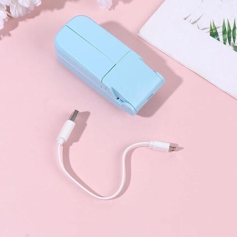 Sewroro المحمولة البسيطة USB قابلة للطي مروحة برأسين خفيفة الوزن قابلة للشحن جهاز تبريد شخصي للسفر الصيف استخدام في الهواء الطلق in Kuwait