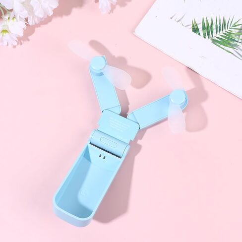 Sewroro المحمولة البسيطة USB قابلة للطي مروحة برأسين خفيفة الوزن قابلة للشحن جهاز تبريد شخصي للسفر الصيف استخدام في الهواء الطلق in Kuwait
