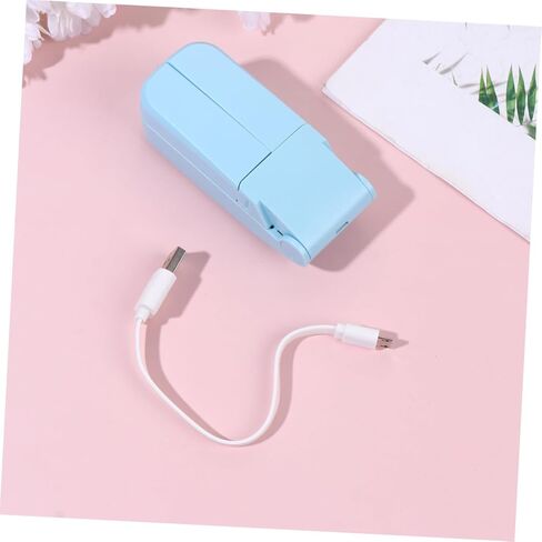 مروحة USB صغيرة قابلة للطي برأسين، مروحة تبريد كهربائية محمولة قابلة لإعادة الشحن للاستخدام في مكتب السفر مع لون أزرق سماوي in Kuwait