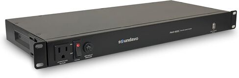 PMX-3300 Power Conditioner and Surge Sequencer 10 Protected Outlets and 3 Zones 15A with LED Voltmeter Display & Pullout Light BLACK in Saudi Arabia