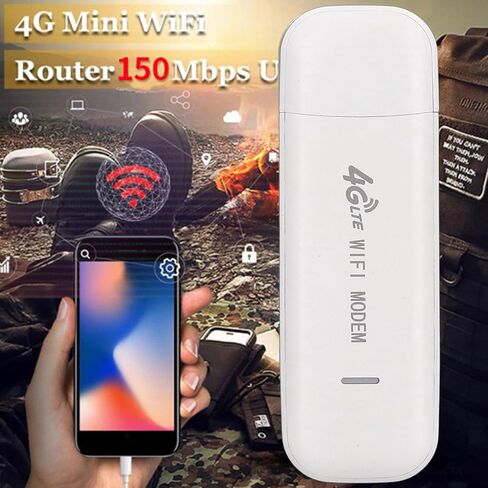 VBESTLIFE 4G LTE USB WiFi Dongle, Mobile Hotspot Router, 150Mbps Portable Modem Device with SIM Card Slot for Travel, for Europe Asia Africa in Saudi Arabia