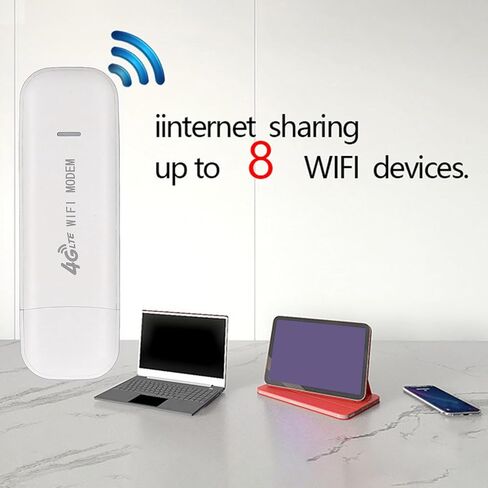VBESTLIFE 4G LTE USB WiFi Dongle, Mobile Hotspot Router, 150Mbps Portable Modem Device with SIM Card Slot for Travel, for Europe Asia Africa in Saudi Arabia