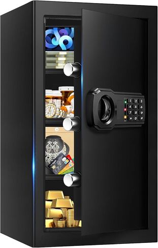 1.3 Cub Small Safes for Home Use, Security Digital Fire Safe Money Safe Box with Programmable Keypad, Spare Keys and Removable Shelf, Anti-Theft Water and Fireproof Safe for Home Documents Valuables in Saudi Arabia