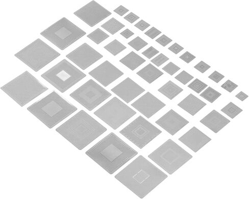 مجموعة BGA Reballing Stencil Net 304 المصنوعة من الفولاذ المقاوم للصدأ، قوالب إعادة صياغة عالمية متينة عالية الدقة لإصلاح اللوحة الأم لسطح المكتب والكمبيوتر المحمول مجموعة 47 قطعة in Kuwait