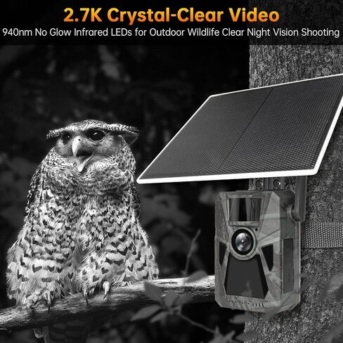 كاميرا خلوية تعمل بالطاقة الشمسية 4G - 4K 48 ميجابكسل، بطارية مدمجة 7500 مللي أمبير في الساعة، اتصال تلقائي على مستوى البلاد، رؤية ليلية، كاميرا ألعاب الصيد للحياة البرية والأمن والمراقبة in Kuwait