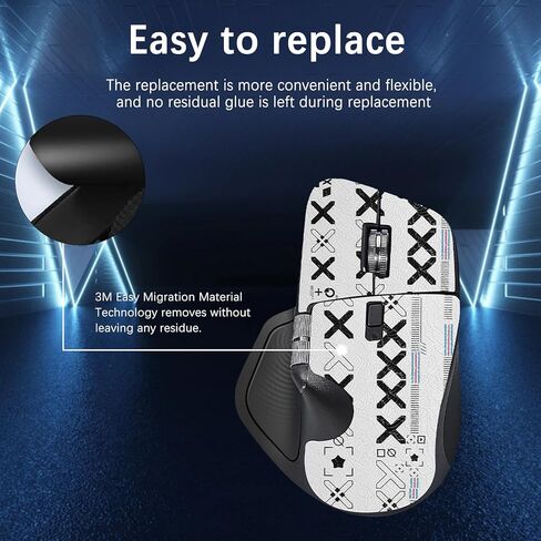 Mouse Grip Tape Full Coverage for Logitech MX Master 4, Mouse Anti Slip Grip Tape,Self-Adhesive PreCut Sweat-Resistant Professional Mice Upgrade Kit(White) in Saudi Arabia