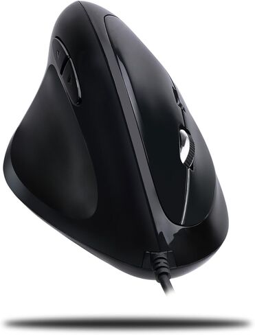 Adesso Imouse E7 - Ergonomic Mouse for Left Hand, with Cable, Programmable Functions, and Adjustable Weight, Black in Saudi Arabia