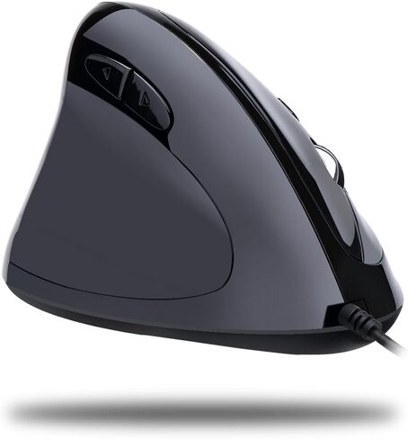 Adesso Imouse E7 - Ergonomic Mouse for Left Hand, with Cable, Programmable Functions, and Adjustable Weight, Black in Saudi Arabia